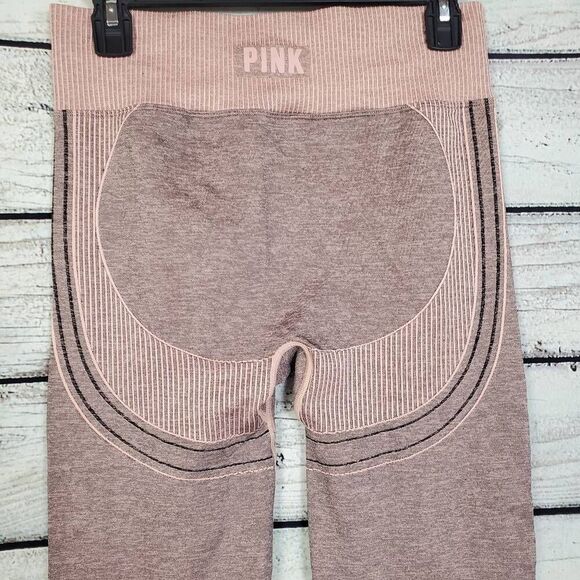 Victoria’s Secret PINK Active Women’s Leggings Size L Rose Pink Seamless Stretch - Picture 4 of 10